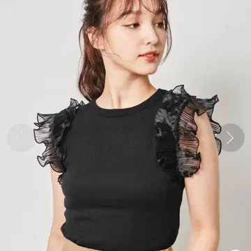트란테안 손 드 모드 소매 튤 슬리브리스 니트