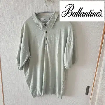Ballantyne 발란타인 민트 그린 실크 혼방 니트 반팔 피케 셔츠
