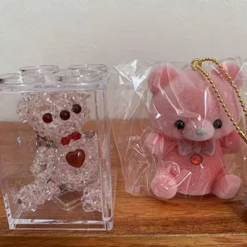 핑크 곰돌이 크리스탈 비즈 * 반짝반짝 곰돌이 플로키 소프트 비닐 곰돌이