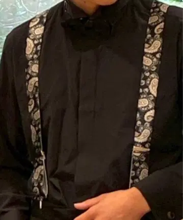 페이즐리 무늬 Y자형 서스펜더