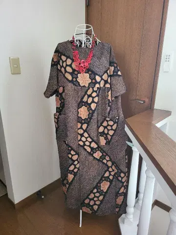 감으로 염색한 짜기 유카타 원피스