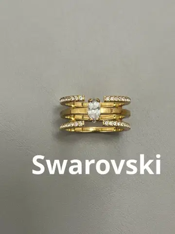 골드 3연 반지 Swarovski 스와로브스키