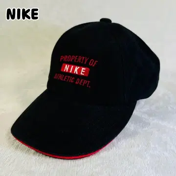 90년대 NIKE 나이키 캡 로고 자수 블랙 레드