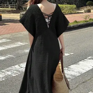 셔링 원피스 블랙 XL