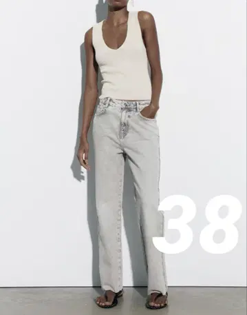 ZARA 자라 하이 라이즈 스트레이트 데님 팬츠 38