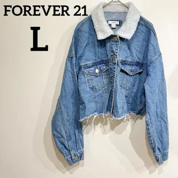 FOREVER 21 [ L ] 보아 옷깃 데님 자켓 G 데님