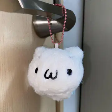 카오모냥 봉제 인형 카오모진 봉제 인형 고양이 마스코트 핑크 리본
