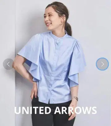 UNITED ARROWS C 페플럼 플레어 슬리브 블라우스
