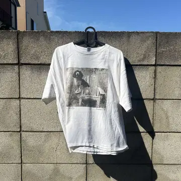 90년대 made in USA GAP 강아지 사진 프린트 티셔츠 숏 기장