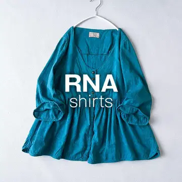 새상품급 RNA 셔츠 블라우스 코튼 블루 개더 O1