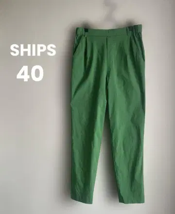 SHIPS 하이 스트레치 슬림 테이퍼드 팬츠 40 그린