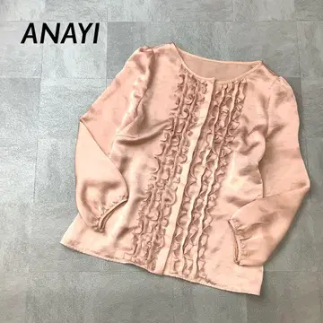 ANAYI 프론트 프릴 블라우스 7부 소매 핑크 계열