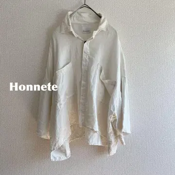 Honnete 린넨 플라이 프론트 박스 셔츠 m121