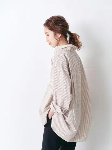 Spick and Span 코튼 브로드 와이드 스퀘어 셔츠