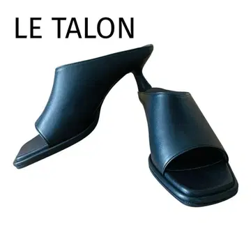 LE TALON 스퀘어 하이 범프 뮬 샌들 블랙 M 23cm 정도