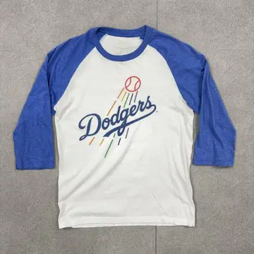 구제 Dodgers 래글런 티셔츠 프린트 칠부 소매 S~M 상당