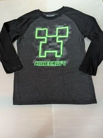 Minecraft 마인크래프트 긴팔 7부 소매 티셔츠 유스 사이즈 YXL