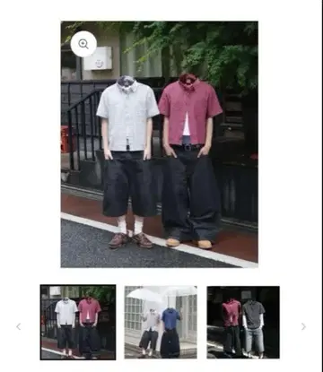 BELVET Cropped checkered shirt 빨간색 체크 L