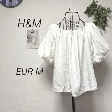 9655 H&M 스퀘어넥 퍼프 슬리브 블라우스