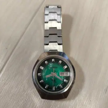 CITIZEN 오토매틱 시계 그린 다이얼 컷 글라스 세븐스타