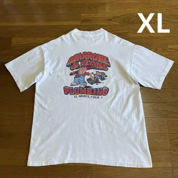 80년대 90년대 USA Hanes 티셔츠 XL 화이트 양면 프린트