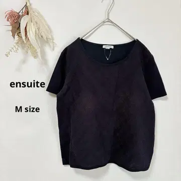 앙스위트 ensuite 반팔 티셔츠 M 절개 디자인 블랙