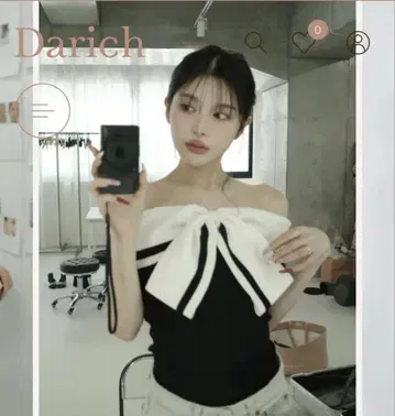 Darich/빅 리본 오프숄더 니트 탑