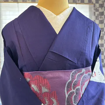 여름 기모노, 여름 오모치, 보라색, 긴 소매