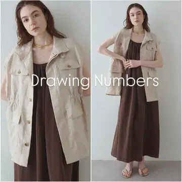 택 포함 새상품 [Drawing Numbers] 콘티넨탈 린넨 베스트