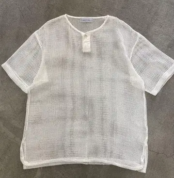 90년대 메쉬 티셔츠 헨리넥 vintage
