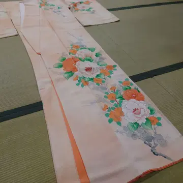 별주 2척 소매 호몬기 순수 실크 이중 기모노 정통 앤티크 미사용품