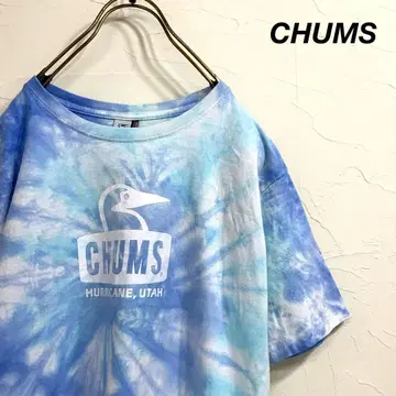 CHAMS 참스 빅 로고 타이다이 티셔츠 블루