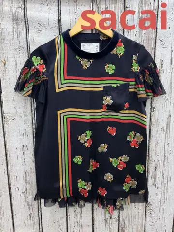 [ Y8 ] sacai 블라우스 꽃무늬 플리츠