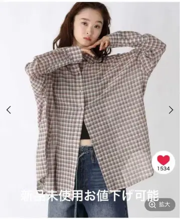 새상품 지나시스 코튼 보일 시어 체크 셔츠