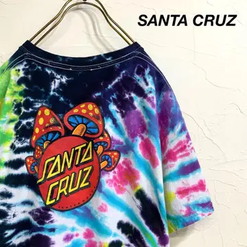 새상품급 SANTA CRUZ 산타크루즈 타이다이 버섯 로고 티셔츠