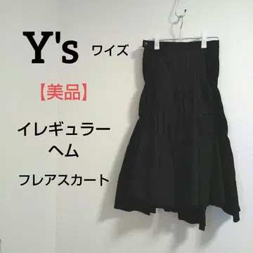 ky35 Y's [새상품급] 플레어 스커트 불규칙 헴 블랙