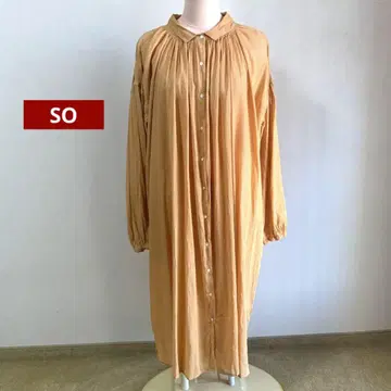 SO 에스오 린넨 100% 가슴 너비 넉넉한 셔츠 원피스