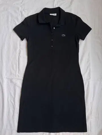 LACOSTE 블랙 폴로 원피스 슬림핏 반팔 원피스