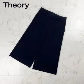 새상품급 theory 와이드 크롭 팬츠 가우초 블랙 사이즈 2*CD809