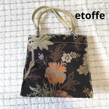 새상품급! etoffe 에토프 꽃무늬 토트백 블랙 브라운