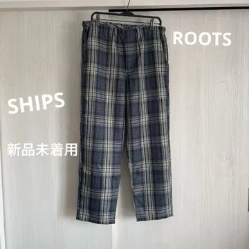 SHIPS ROOTS 체크 이지 팬츠 (네이비)