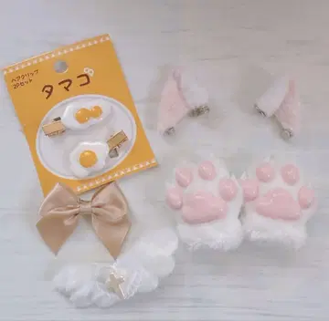 1/6 사이즈 인형 의류 고양이 귀 세트, 헤어핀 3개