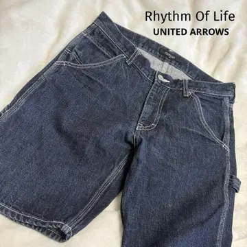 Rhythm of life 데님 숏 카고 팬츠 페인터 팬츠