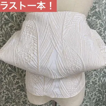 성인 헤코오비 시원한 깃털 아이보리색 긴 자카드 헤코오비