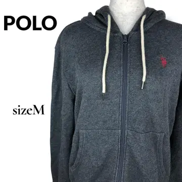 POLO 폴로 풀 집업 후드티 그레이 자수 로고 후디 M