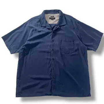 구제 의류 실크 오픈 카라 셔츠 빅 실루엣 네이비 00s 2XL