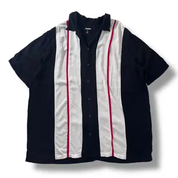 KINGSIZE 빅 실루엣 구제 의류 오픈 카라 셔츠 레이온 XXL