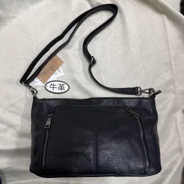 숄더백 블랙 사선 가케 소가죽 택 포함 미사용 새상품