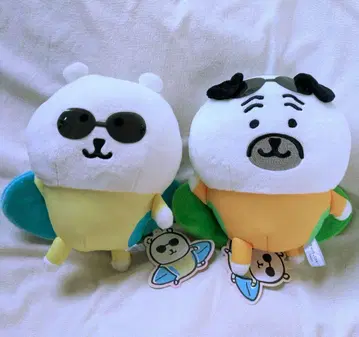나가노 캐릭터즈 서핑 봉제 인형 곰 퍼그 세트