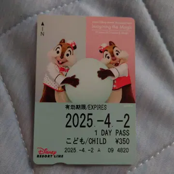 Disney 리조트 라인 프리 티켓 칩 & 데일
